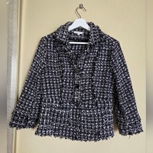Girls Le Lis Black and White Tweed Houndstooth Jacket Office Dressy